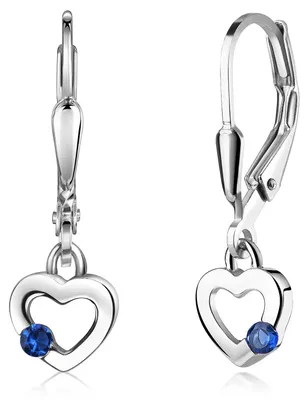 Produktbild von MATERIA by Matthias Wagner Herz Ohrringe Kinder blau Zirkonia 925 Sterling Silber SO-493-Blau