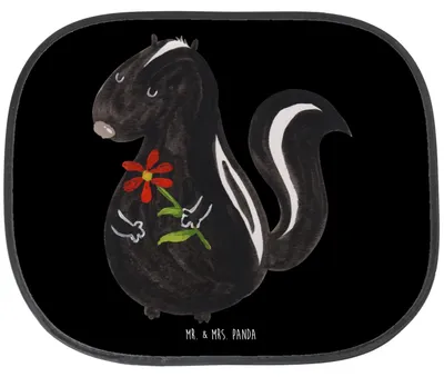 Produktbild von Mr. & Mrs. Panda Auto Sonnenschutz Stinktier Blume - Schwarz - Geschenk, Dreams, Sonnenblende, Raubtier, Stinker, Wildtier, Träume, Autoscheibe, Autosonnenschutz