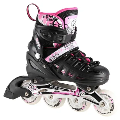 Produktbild von Inliner Verstellbar 4in1 Rollschuhe Schlittschuhe Mädchen Damen Kinder Blades Quad Skates Kinder Inlineskates LED 35-38