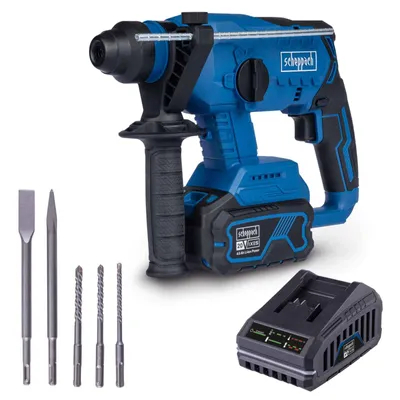 Produktbild von Scheppach Akku-Bohrhammer BC-RHD230-X | Brushless | Schlagzahl 5500bpm | Durchmesser Bohrung 24mm | inkl. 4Ah Akku + 2,4A Ladegerät