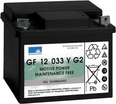 Image de Exide Dryfit GF 12 033 Y G2 Batterie au plomb avec raccord à vis M6 12V, 32500mAh
