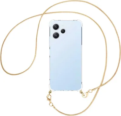 Produktbild von Handykette Backcover-Schutzhülle mit Band (Metall goldfarben) für Xiaomi Redmi 12 (6.79'') - goldfarbene Snake-Kette