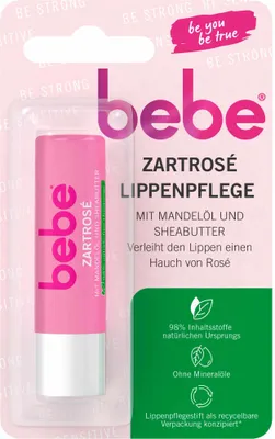 Produktbild von Bebe Lipstick Zartrose Lippenpflege mit Mandelöl und Sheabutter