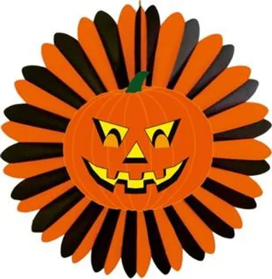 Produktbild von Dekofächer Halloween mit Kürbis 60cm, schwer entflammbar
