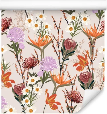 Produktbild von 10m VLIES TAPETE Rolle Bunte Frühling Blumen Pfingstrosen für das Wohnzimmer 6476
