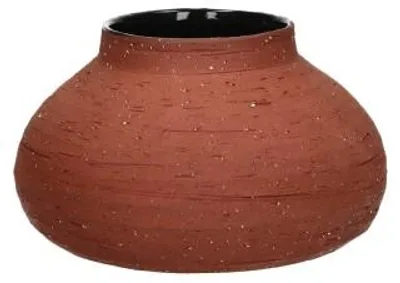 Immagine prodotto di Vaso Pomax Batu in terracotta, color marrone, diametro 21 cm, altezza 11,5 cm