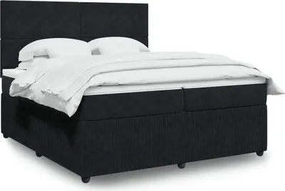 Obrázok produktu pre Maison Exclusive - Posteľný rám boxspring s matracom čierny 200x200 cm zamat