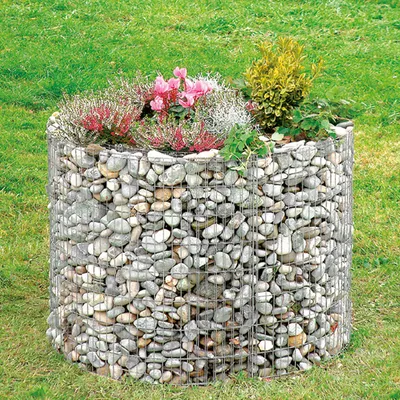 Bellissa Hochbeet Gabione 146x80cm Blumentopf Gabionen Blumenbeet inkl. Trennfolie 4042897955694 781230 95569