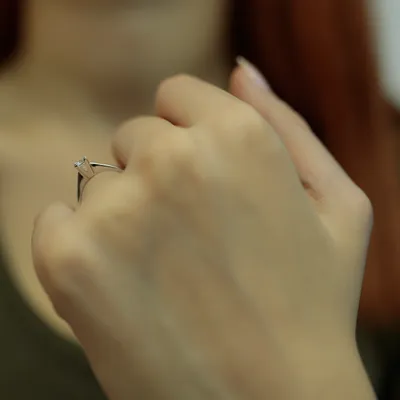 Produktbild von 0,17 Carat Diamant Solitär Meisterwerk 14 Karat Weißgold - 55 (17,50 mm)