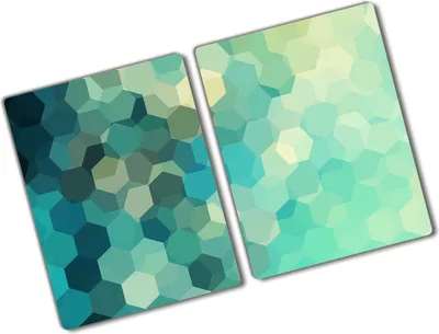 Produktbild von Tulup Glas Herdabdeckplatte - 2x40x52 cm - Glaskeramikkochfeld-Abdeckung Spritzschutz Glasabdeckplatte Kochplattenabdeckung und Schneidebrett - Zweiteilig - Kunst: modern & klassisch - Abstraktes - Blau