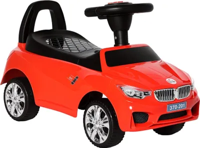Image de HOMCOM Porteur enfants voiture, véhicule à pousser avec coffre à jouets, klaxon, phares et musique, développe la motricité de votre enfant, 18-36 mois, rouge