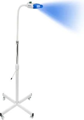 Produktbild von LED Zahnbleaching Lampe - Professionelles Zahnaufhellungsgerät - 36W, 10 LED, blau/rotes Licht, Timer 0–20 Min, AC100–240V - Weiß
