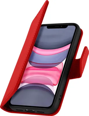 Produktbild von Avizar, iPhone 11 Leder Etui Premium mit Standfunktion, Rot