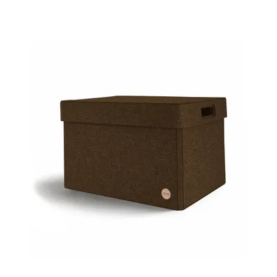 Produktbild von Aufbewahrungsbox CLASSIC Filz 40 x 30 x 25 cm mit Deckel in hellbraun meliert