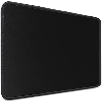 Produktbild von Mauspad 28 x 20 cm – Mauspad mit vernähten Kanten – Rutschfestes Mauspad – Schwarzes Mauspad, glattes Mauspad für PC, kleines Mauspad, Mauspad für alle Maustypen