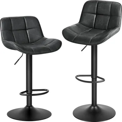 Produktbild von EUGAD Barhocker höhenverstellbar 360° drehbar, ergonomischer Hocker im Bar, Sitz 49x36 cm, Anthrazit