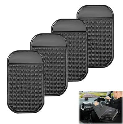 Produktbild von 4-teiliges Set selbstklebender Antirutschmatten für das Armaturenbrett, Antirutschmatten, Antirutschmatte für Mobiltelefone, Antirutschmatten für Mobiltelefone, Sonnenbrillenhalter, Schlüssel (14 x 8 cm)