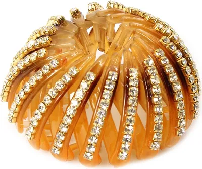 Produktbild von Brauner Haargreifer mit Strass für Duttfrisuren