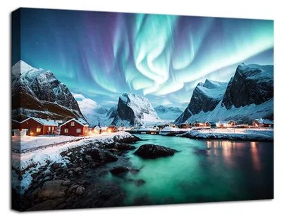 Produktbild von 5032 Polarlicht Leinwandbild 120x80 cm Nordlichter
