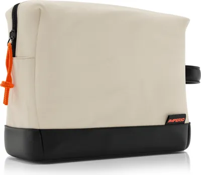 Produktbild von IMPERIO Kulturbeutel für Damen, Herren & Kinder - Stylische Design Kosmetiktasche aus strapazierfähigem Premium Canvas & veganem Kunstleder - wasserdicht mit 5 Liter Stauraum (sand)