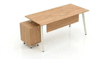 Produktbild von Design Schreibtisch mit Schubladen Container für modernes Arbeitszimmer