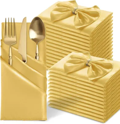 Produktbild von Goldene quadratische Serviette 43x43 – wiederverwendbar – Restaurant
