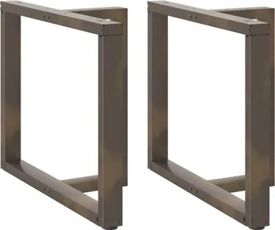 Image de Pieds de table à manger en T, 2 pièces, noir, 100 x 35 x (72-73) cm, acier