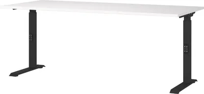 Schreibtisch höhenverstellbar 180x91x80 cm weiß/schwarz