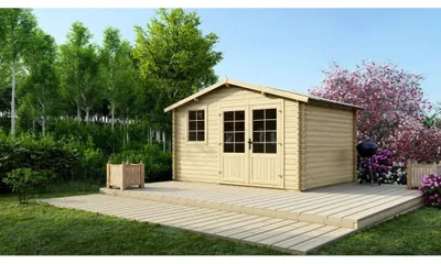 Immagine prodotto di Casetta da giardino in legno - 11.7m2 - 3.9x3m - 34mm - colore: naturale