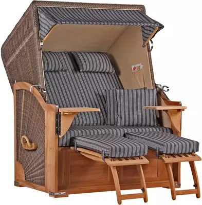 Produktbild von Strandkorb Nordstrand Teak PE grey Dessin 500
