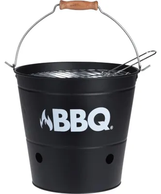 Imagen del producto de ECD Germany: Parrilla de cubo de 25 cm con rejilla y asa de transporte, parrilla tipo cubo de acero inoxidable en color  mate, mini parrilla con ventilación, parrilla para camping, parrilla de carbón, barbacoa, parrilla para picnics, recipiente para parrilla, recipiente para fuego