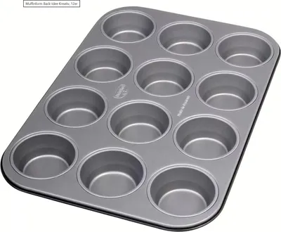 Produktbild von Dr. Oetker Muffinform 12er, Backblech antihaft für Muffins, Muffin Backform mit Wärmeleitung (Kuchenform ca.: Ø 5,5 cm)