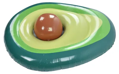 Obrázek produktu pro Plavecká podložka ve tvaru avokáda, PVC, nafukovací, pro použití v bazénu, na pláži. Ideální pro zábavu a hry, součástí je míček