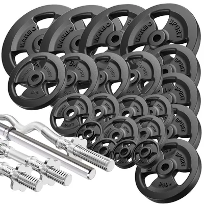Produktbild von Marbo Sport Hantelstangen Tri-Grip Hantelscheiben Set 172 kg