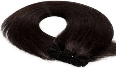 Produktbild von hair2heart Premium Echthaar Tressen zum Einnähen Extensions glatt - 40cm 50g 6/3 dunkelblond gold