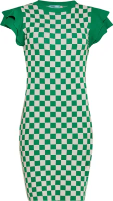 Produktbild von Kleid Chess mit Schachbrettmuster, figurbetonter Silhouette und kurzem Arm