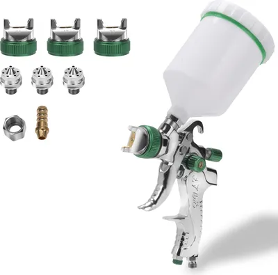 Produktbild von Aopunly HVLP Lackierpistole 3 Düsen(1.4/1,7/2.0mm) , 600 ml Becher, verstellbare Strahlbreite, Spritzpistole Sprühpistole Airbrushpistole