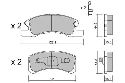 Produktbild von AISIN Bremsbeläge Satz Vorne Bremsklötze für MITSUBISHI Mirage / Space Star Schrägheck (A0A) BPMI-1007