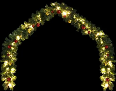 Produktbild von vidaXL Weihnachtsgirlande mit Kugeln und LED-Leuchten 5 m