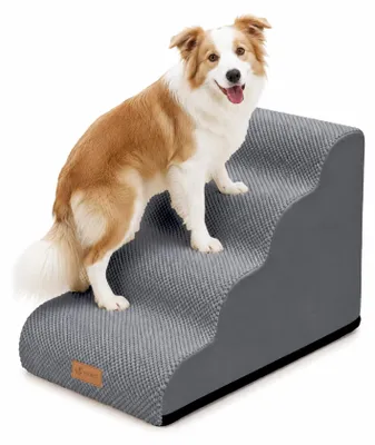 Produktbild von VOUNOT® Hundetreppe 4 Stufen für kleine Hunde & Katzen, Haustiertreppe aus hochd