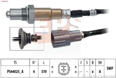 Produktbild von EPS Lambdasonde für TOYOTA Yaris Schrägheck (P9) Beheizt Planarsonde 570mm 1.998.607