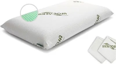 Productafbeelding van Famanu neksteunkussen, traagschuim, 12 cm hoog - Ergonomisch kussen met aloë vera