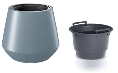 Zdjęcie produktu dla Doniczka na kwiaty Doniczka na kwiaty Doniczka na zioła Plastikowa Jasnoszara Ø 395 mm x 350 mm