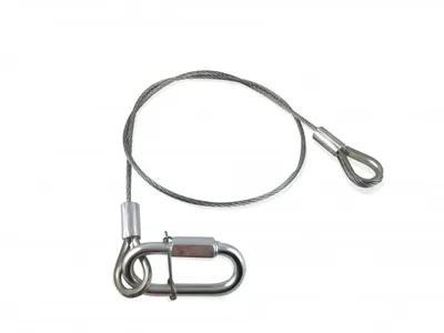 Produktbild von Sicherheitsseil 600 x2mm Sicherungsseil mit Kettenverbindungsglied/Stahlseil/Fangseil/Rope/Drahtseil