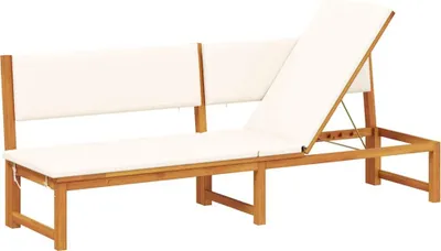 Obrázek produktu pro vidaXL Lehátko s polštářem hnědé 200 x 57 x 75 cm akátové dřevo z masivu