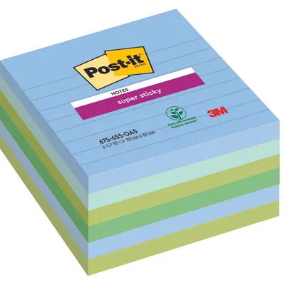 Immagine prodotto di Post-it® SuperSticky 675-6SS-OAS Blocco per appunti Super Sticky Notes Collezione Oasis - 101 x 101 mm, liniert, 6x 90 Blatt