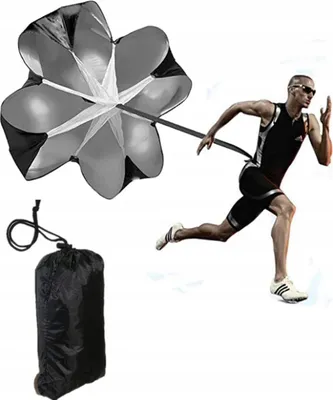 Produktbild von Korbi | Widerstandsparachute - 105 cm - Schwarz - Effektives Sprinttraining - Leicht und kompakt