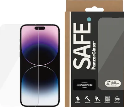 Produktbild von PanzerGlass SAFE. by ® Displayschutz iPhone 14 Pro Max | Ultra-Wide Fit, Apple, Apple - iPhone 14 Pro Max, Trockene Anwendung, Kratzresistent, Schockresistent, Transparent, 1 Stück(e)