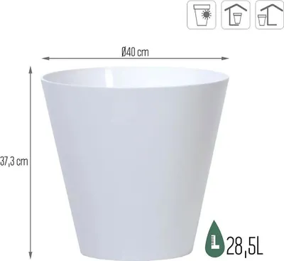 Image de Květináč TUBUS 40 cm - barva: bílý