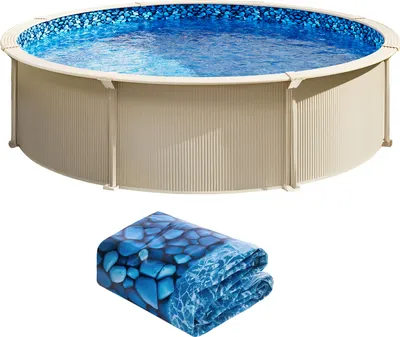 Produktbild von SucceBuy Runder Poolliner, 24 Fuß, Unibead-Vinylliner, 52 Zoll Wand